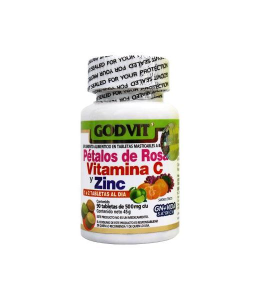 TBS. PETALOS DE ROSA VITAMINA C Y ZINC C 90 DE 500 MG (MASTICABLE GN+VIDA