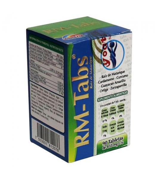 TBS. RM-TABS. C 90 RAIZ DE MATIRAQUECARDAMOMOCURCUMAGUAYACAN AMAR EMPACADORA YOATZIN