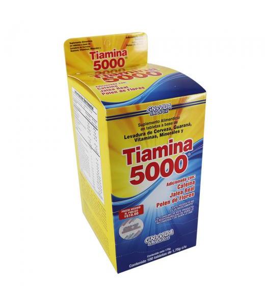 TBS. TIAMINA 5000 C 25 BLISTERS DE 4 TAB 100 ADIC. C CAFEINAJALEA GN+VIDA