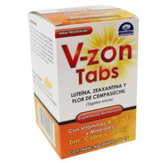 TBS. V-ZON TABS C 60 LUTEINAZEAXANTINA Y FLOR DE CEMPASUCHIL VIT LAB. NATUTECH