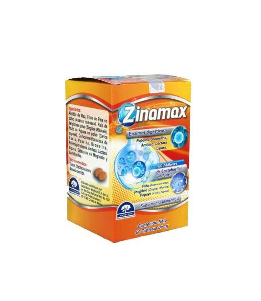 TBS. ZINAMAX PIña JENGIBRE Y PAPAYA C 60 1GR LAB. NATUTECH