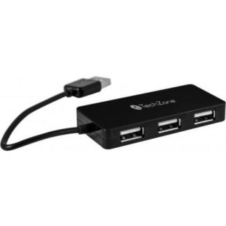 TECHZONE HUB USB A 2.0 - 4X USB A 2.0 HEMBRA NEGRO