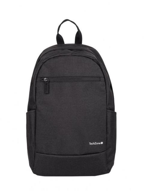 TECHZONE MOCHILA DE POLIESTER BASIC BLACK PARA LAPTOP 15.6 NEGRO