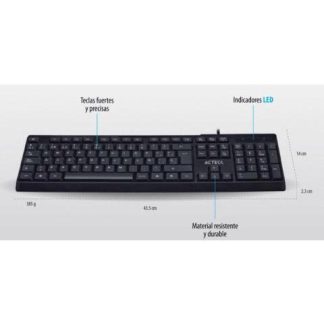 TECLADO ACTECK AC-928946 ALAMBRICO USB NEGRO (ESPANOL)