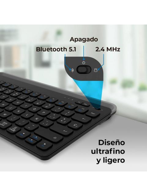 TECLADO ACTECK INSPIRE TREK TI737 65% INALAMBRICO RF INALAMBRICO-BLUETOOTH NEGRO ESPANOL - Image 3