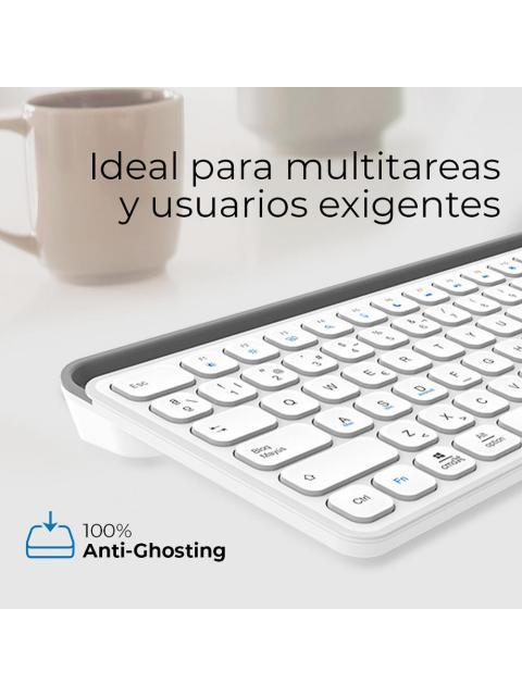 TECLADO ACTECK INSPIRE TREK TI747 INALAMBRICO RF INALAMBRICO-BLUETOOTH BLANCO ESPANOL - Image 3