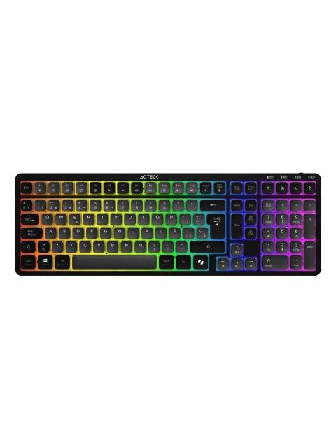 TECLADO ACTECK TECHNO PRO TI790 LED RGB TECLADO MECANICO CLICKY PURPLE INALAMBRICO RF INALAMBRICO-BLUETOOTH NEGRO ESPANOL