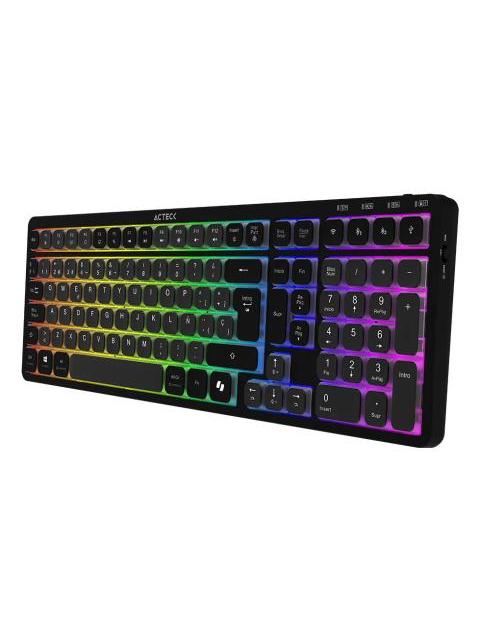 TECLADO ACTECK TECHNO PRO TI790 LED RGB TECLADO MECANICO CLICKY PURPLE INALAMBRICO RF INALAMBRICO-BLUETOOTH NEGRO ESPANOL - Image 3