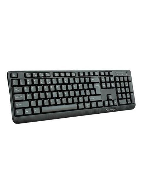 TECLADO ALAMBRICO VORAGO KB102 USB ALAMBRICO UNIVERSAL TECLAS FN MULTIMEDIA NEGRO.