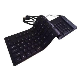 TECLADO FLEXIBLE BROBOTIX NEGRO USB PC-LAPTOP 801935