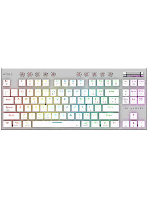 TECLADO GAMER BALAM RUSH DOMINATE EXPERT GK959 LED RGB TKL TECLADO MECANICO SWITCH BROWN INALAMBRICO RF INALAMBRICO-BLUETOOTH BLANCO ESPANOL