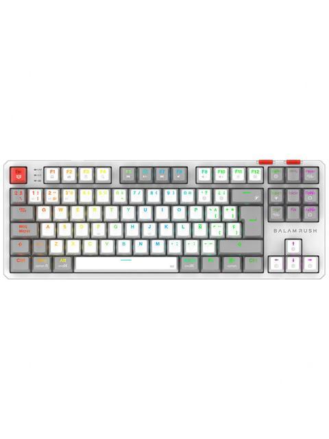 TECLADO GAMER BALAM RUSH LEVEL PRO GK990 LED RGB TKL TECLADO MECANICO OUTEMU RED INALAMBRICO RF INALAMBRICO-BLUETOOTH BLANCO ESPANOL