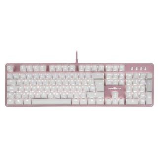 TECLADO GAMER GAME FACTOR KBG400-PK TECLADO MECANICO SWITCH KRED RED ALAMBRICO ROSA (ESPANOL)