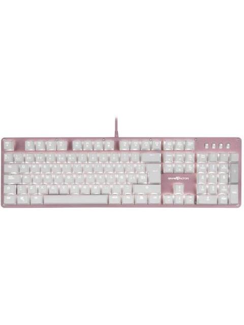 TECLADO GAMER GAME FACTOR KBG400 TECLADO MECANICO SWITCH KRED BLUE ALAMBRICO ROSA (ESPANOL)