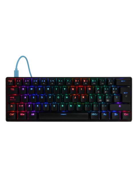 TECLADO GAMER GAME FACTOR KBG560 RGB TECLADO MECANICO SWITCH BLUE ALAMBRICO NEGRO (ESPANOL)