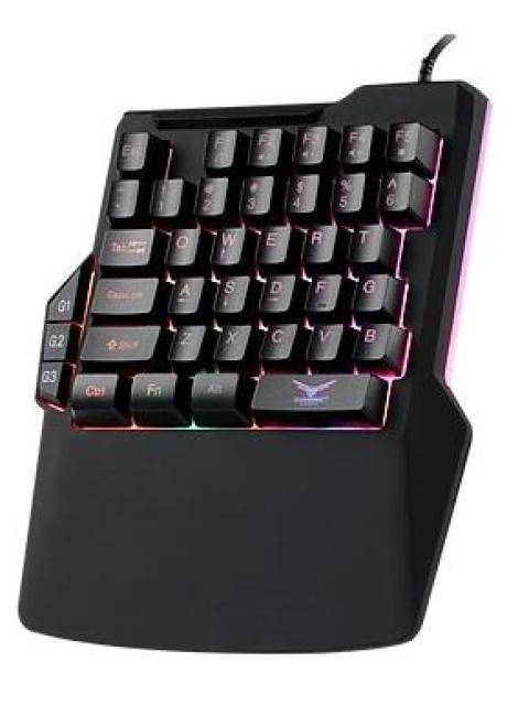 TECLADO GAMER NACEB ATHERIS RGB UNA MANO ALAMBRICO NEGRO