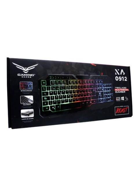 TECLADO GAMER NACEB NA-0912 RGB ALAMBRICO NEGRO (ESPANOL) - ¡COMPRA Y RECIBE EL 10% DEL VALOR DE ESTE PRODUCTO EN SALDO DE REGALO!