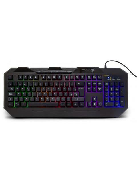 TECLADO GAMER NGKHYDRA 114 TECLAS RETROILUMINADO LED MULTICOLOR DISENO ERGONOMICO 6 BOTONES MULTIMEDIA NEGRO