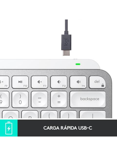 TECLADO LOGITECH MX KEYS MINI INALAMBRICO RF WIRELESS-BLUETOOTH BLANCO (ESPANOL) - Image 9
