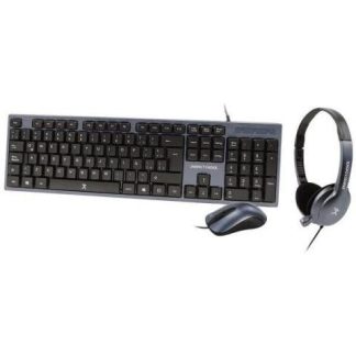 TECLADO MOUSE Y AUDIFONOS 3.5MM PERFECT CHOICE AZUL