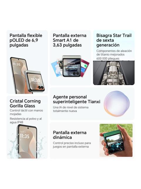 TELEFONO MOTOROLA MOTO RAZR 60 8 GB RAM 256 GB ROM ROSA 5G GLOBAL ROM 6.9 PULGADAS 3.6 PULGADAS MOTO AI 4500 MAH 50 MP - Image 7