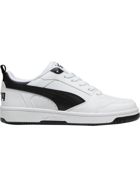 TENIS CASUAL PUMA REBOUND V6 LO JR BLANCO/NEGRO PUMA