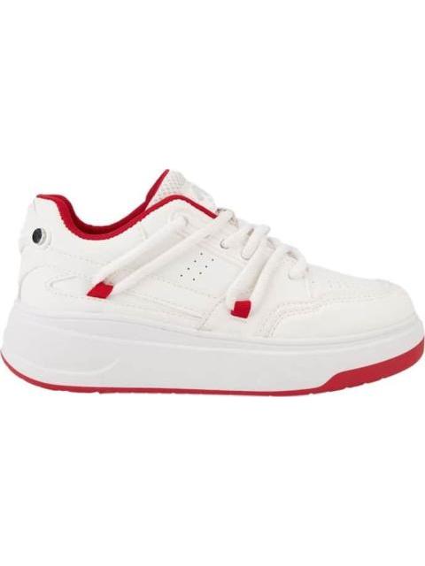 TENIS CASUAL SKATE BICOLOR MULTIAGUJETA BLANCO NEXT CO