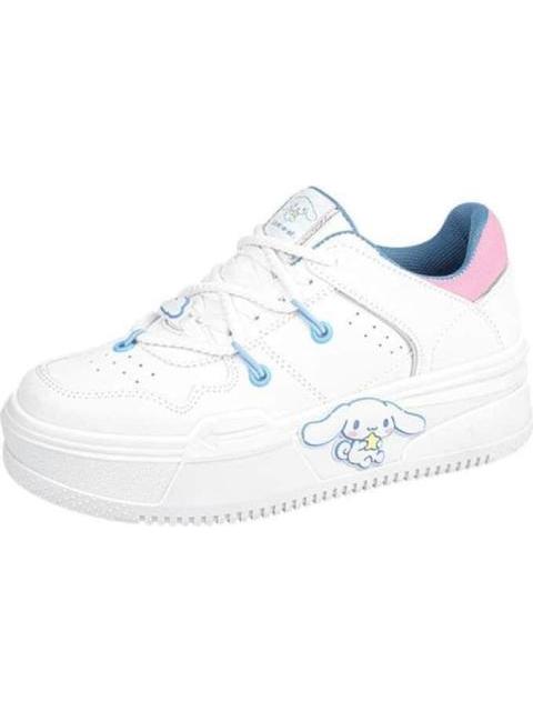 TENIS PLATAFORMA MULTIAGUJETAS SANRIO CINAMORROLL BLANCO HELLO KITTY