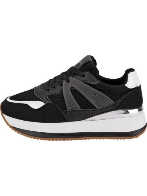 TENIS RETRO PLATAFORMA FRANJA BLANCO/NEGRO NEXT CO - Image 5