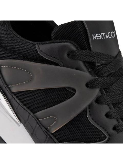 TENIS RETRO PLATAFORMA FRANJA BLANCO/NEGRO NEXT CO - Image 6