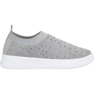 TENIS TEJIDO SLIP ON PEDRERIA GRIS NEXT CO
