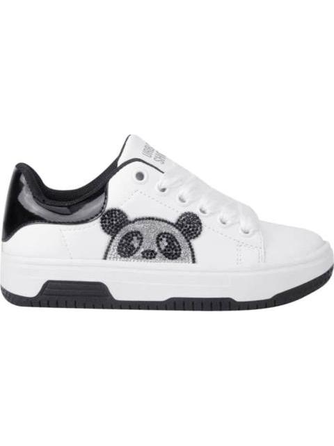 TENIS URBANO CASUAL AGUJETA PIEDRAS PANDA BLANCO/NEGRO URBAN SHOES