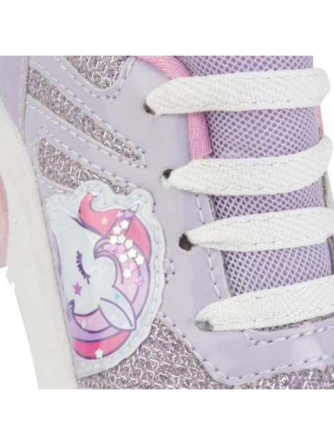 TENIS URBANO CASUAL CHOCLO AGUJETAS UNICORNIO LUCES LILA URBAN SHOES - Image 6
