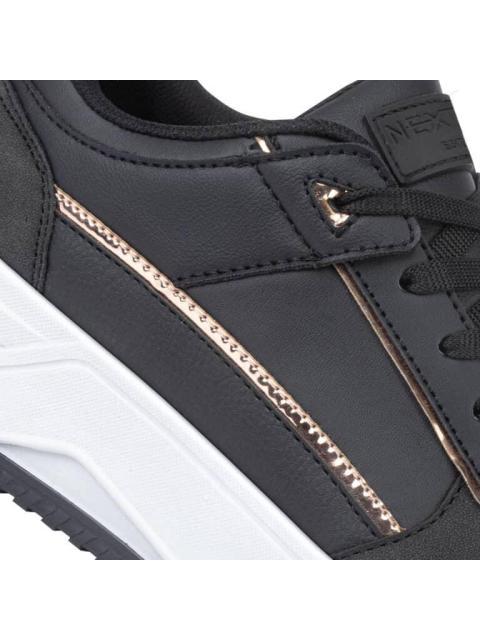 TENIS URBANO CHOCLO DETALLE ROSE GOLD NEGRO NEXT CO - Image 6