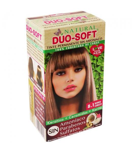TINTE DUO SOFT AHORA SIN AMONIACO #8.1 RUBIO CENIZO 60GR. KENT COSMETICS