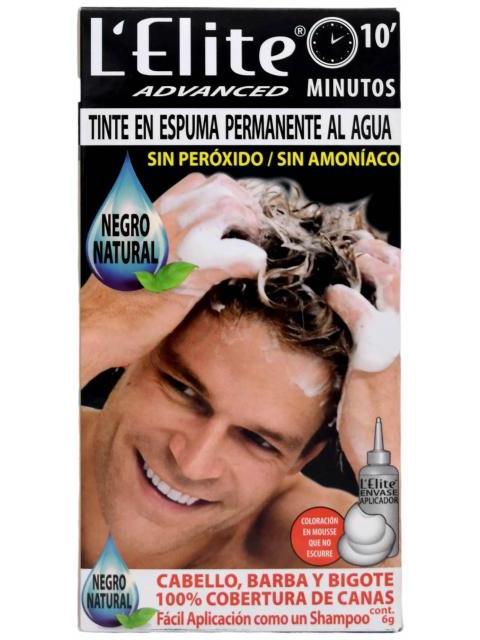 TINTE EN ESPUMA PERMANENTE AL AGUA NEGRO HOMBRE 6 G LELITE