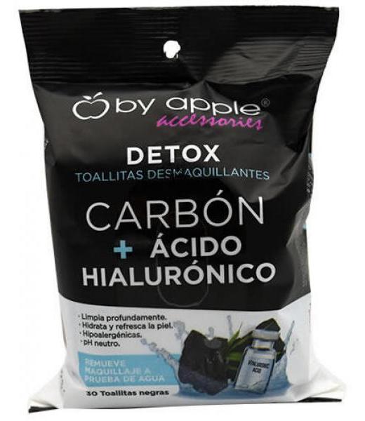 TOALLITA DESMAQUILLANTE CON CARBON ACTIVADO 30 PZAS BY APPLE ACCE