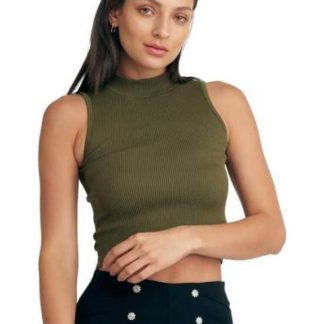 TOP SIN MANGAS VERDE OLIVO HOLLY LAND