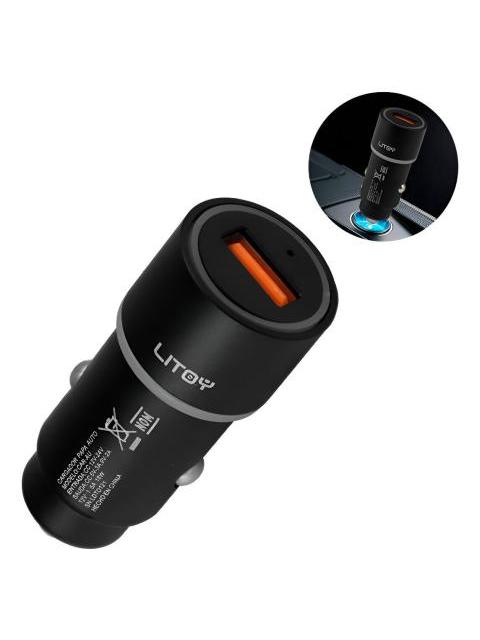 TURBO CARGADOR PARA CARRO AUTO USB CARGA RAPIDA QC 3.0 18W NEGRO