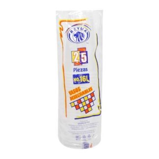 VASO PLASTICO REYMA #16L BOLSA CON 25 PIEZAS
