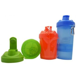 VASO SHAKER CON COMPARTIMENTOS VARIOS COLORES 450 ML ISARE