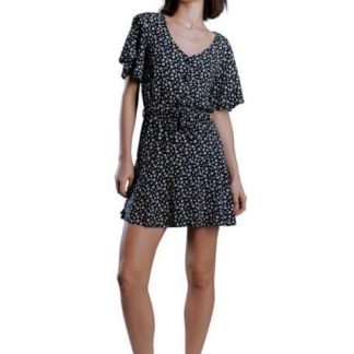 VESTIDO CORTO ESTAMPADO NEGRO HOLLY LAND