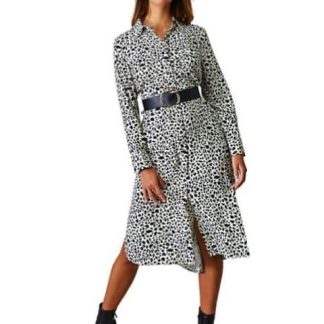 VESTIDO ESTAMPADO BLANCO/NEGRO HOLLY LAND