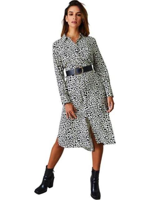 VESTIDO ESTAMPADO BLANCO/NEGRO HOLLY LAND