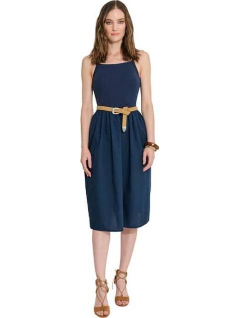 VESTIDO MIDI AZUL MARINO HOLLY LAND - Image 5