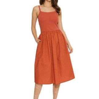 VESTIDO LARGO CON COPAS NARANJA HOLLY LAND