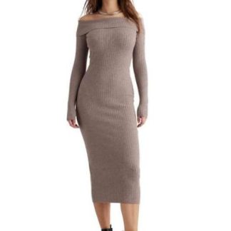 VESTIDO MIDI STRAPLESS BEIGE HOLLY LAND