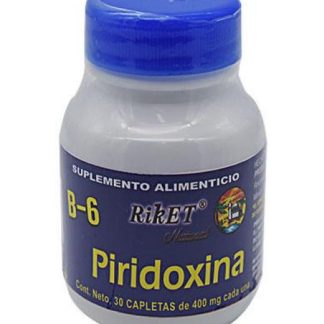 VITAMINA B6 PIRIDOXINA 400 MG 30 CAP RIKET NATURAL