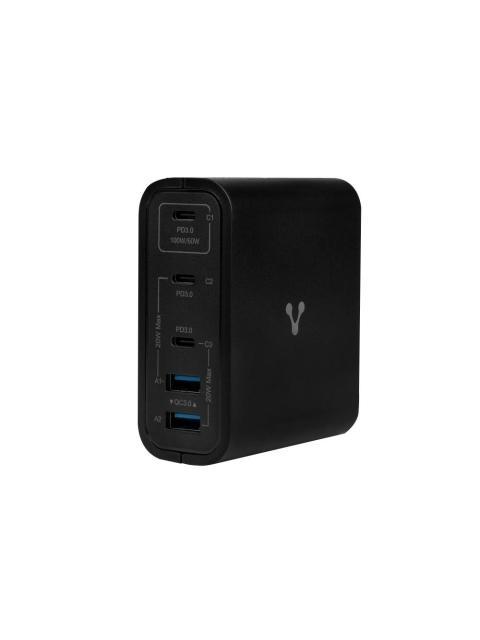VORAGO CARGADOR DE PARED 100W 3X USB-C 2X USB-A NEGRO - Image 5