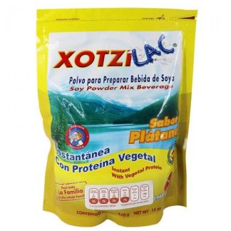 XOTZILAC PLATANO 470 GR. POLVO PARA PREPARAR BEBIDA DE SOYA FIBRA XOTZIL